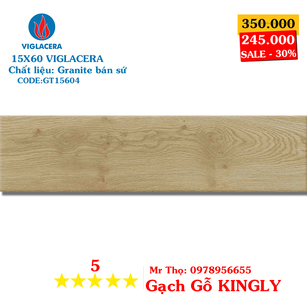 Gạch thẻ gỗ viglacera 15x60 GT15606